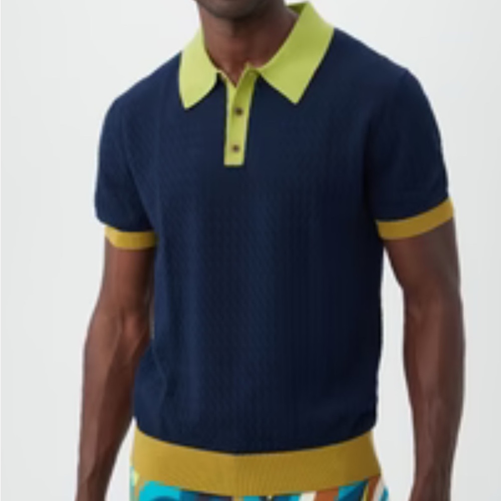 MR TURK Navy and Green Polo Shirt